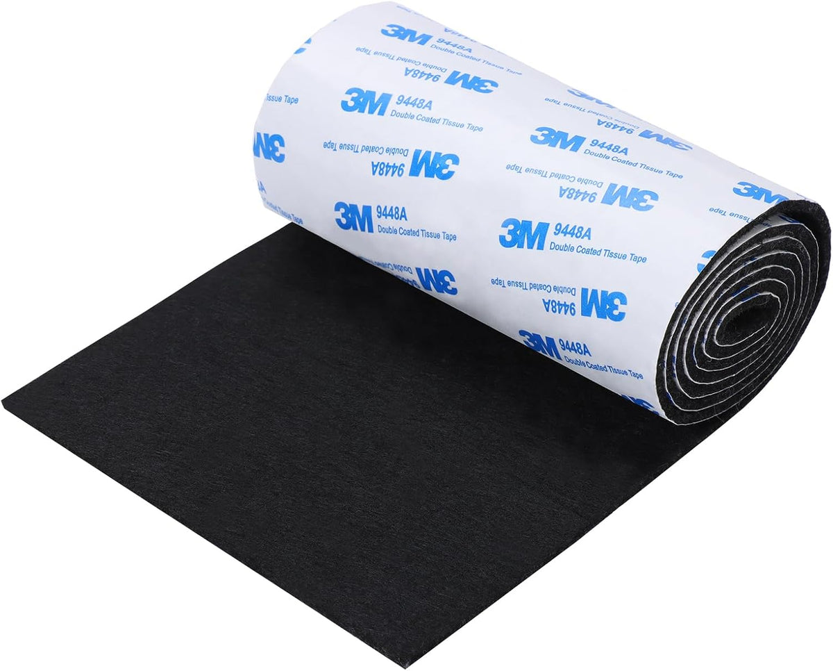 Felt Furniture Pads, Non Slip Self Adhesive Cuttable Furniture Pads Black Heavy Duty Felt Tape Strip Roll for Protecting Hardwood Floors Chair Wall Protector (40 x 5 x 0.12 Inch)