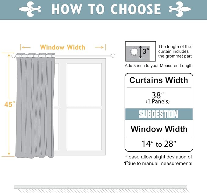 ChrisDowa Blackout Curtains 45 Inches Long