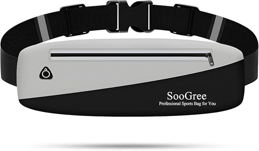 Slim Fanny Packs for Women Men,Waterproof Waist Pack with Reflective Strip Adjustable Strap,Running Belt for Sports Workout Cycling Hiking, Casual Hands-Free Wallets Phone Bag (Style 7)