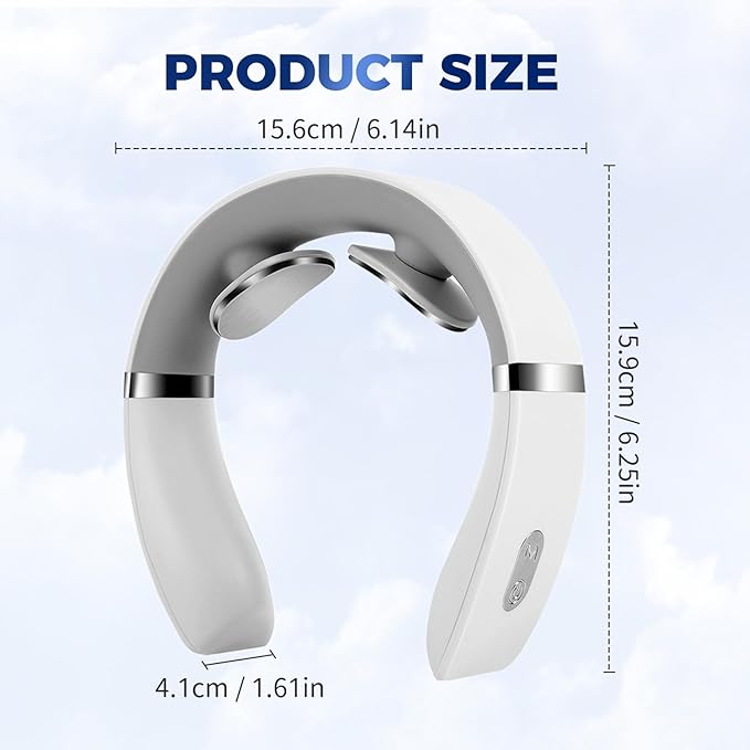 4-Head Electric Massagers Set, Vagus Nerve Stimulator Neck, 6 Modes & 16 Levels, Ergonomic Design, Promote Muscle Relaxation (White)