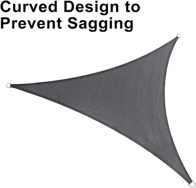 LOVE STORY 8' x 8' x 8' Sun Shade Sails Triangle Sunshades Sail Shade Canopy Patio Cover for Shade Outdoor, Dark Grey