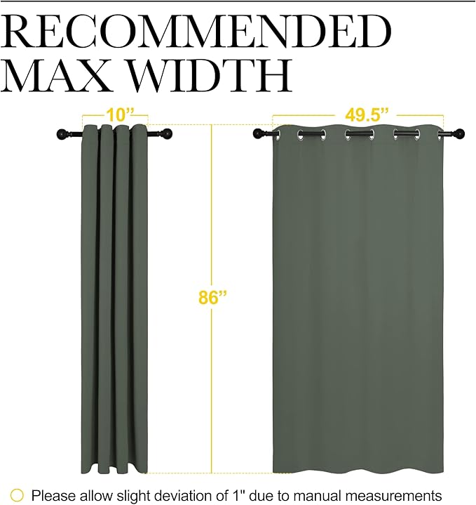 NICETOWN Dark Mallard Blackout Curtains Grommet