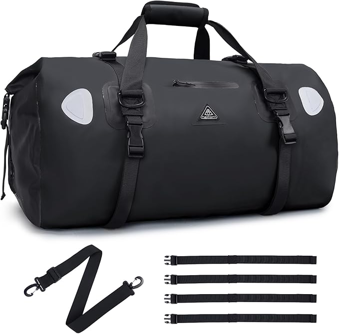 Haimont Waterproof Duffel Bag Roll-top Dry Duffel Bag with Quick-fixed Straps for Motorcycling, Rafting, Boating, SUP, Kayaking, Travel, 50L/70L
