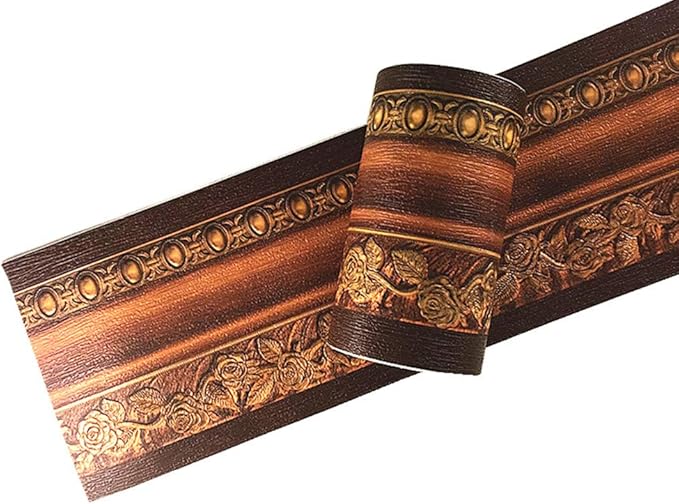3D Wood Grain Self Adhesive Peel and Stick Waterproof Wall Border Easy to Apply