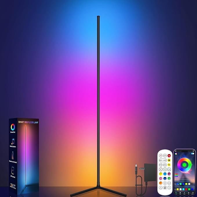 Tyute Corner Floor Lamp, RGB LED Corner Lamp
