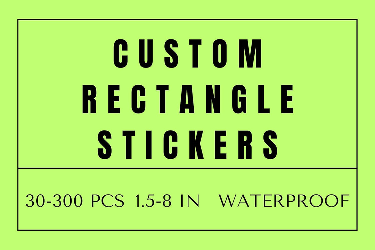 Custom Rectangle Stickers for Business Logo, Custom Rectangle Labels for Candle Jar Coffee, 30-300 pcs, Waterproof Glossy Vinyl Stickers, Upload Your Design (2x5 in)