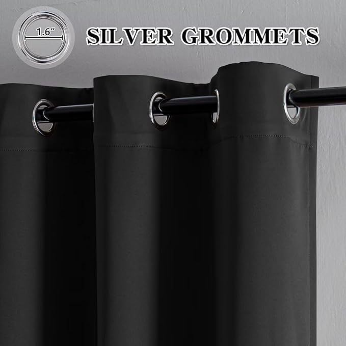IGEMAEVE Blackout Curtains 90 Inch Length 2 Panels Set, Grommet Energy Saving