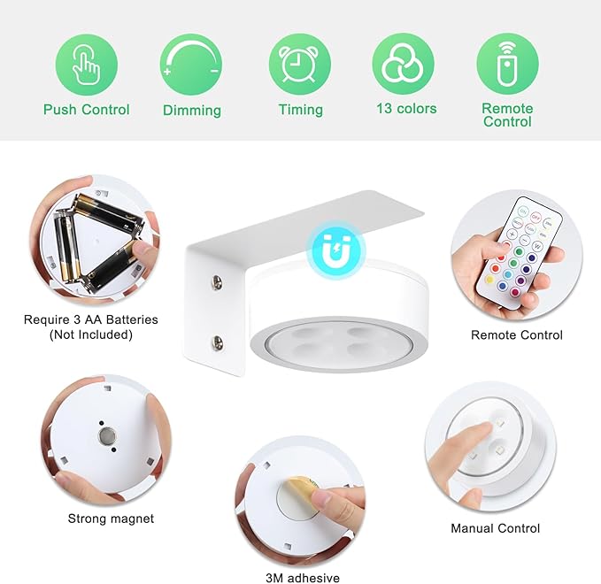 4-Pack Picture Light Battery Operated