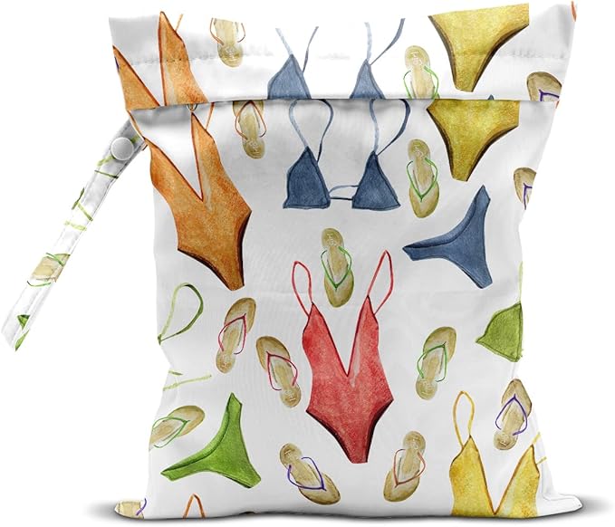 Wet Bag, Wet Dry Bag, Wet Bag for Swimsuit, Travel, Beach, Pool, Diapers, Dirty Yoga Gym Clothes, Makeup Bag, Waterproof Reusable Beach Bag Ocean Decor Starfish Sea Horse Anchor