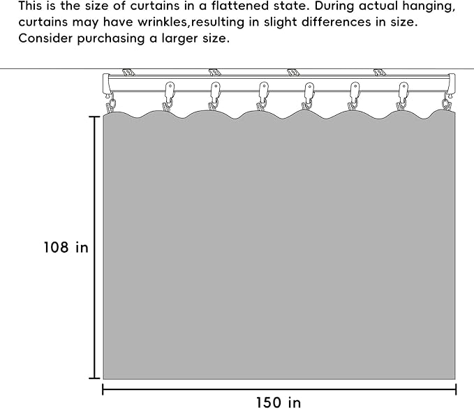 Hoeflife Room Divider Curtains Blackout Floor to Ceiling Curtain