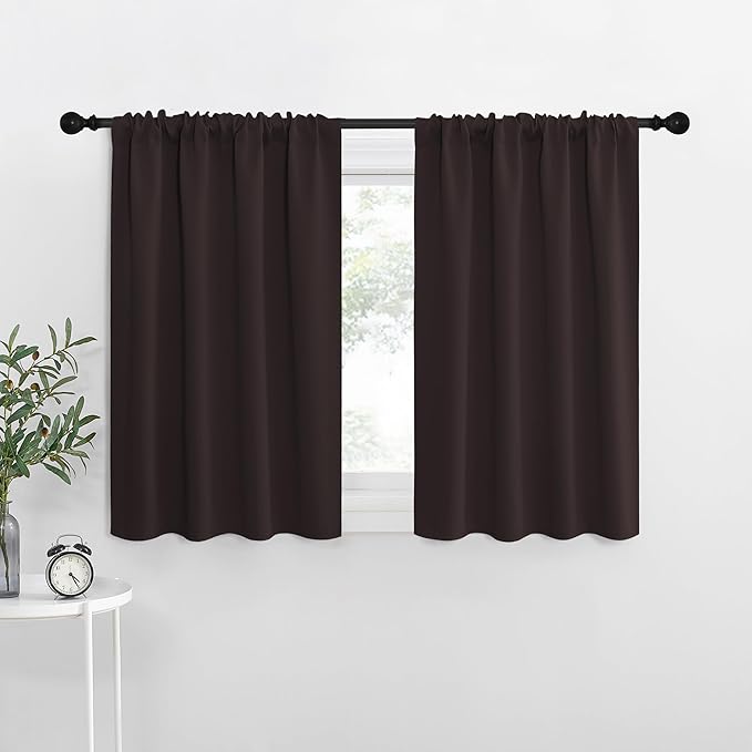 NICETOWN Blackout Curtains for RV Windows, Toffee Brown, 2 Panels, Room