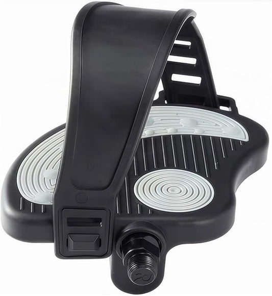 YBEKI Pro-Grade Exercise Bike Pedals with Adjustable Straps - 9/16" & 1/2" Spindle for Indoor Peloton/Schwinn/Spin Bikes | Heavy-Duty PP Plastic & PVC Straps + 500lb Capacity