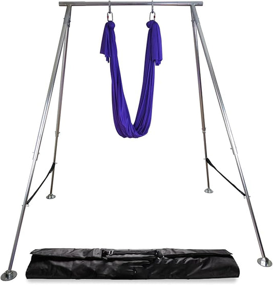 Uplift Active Adjustable Yoga Aerial Rig - Only Premium Home Yoga Stand with Adjustable Height | Portable Stainless Steel Rig | Aerial Fitness, Use with Hoops/Lyra, Silks & Hammock