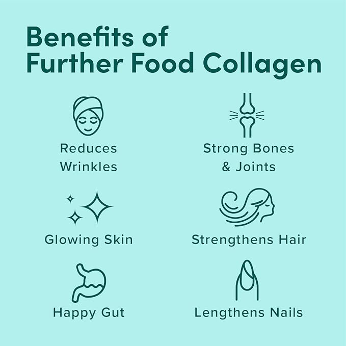 Further Food Unflavored Collagen Peptides Powder, Grass-Fed Pasture-Raised Hydrolyzed Type 1 & 3 Protein Gut Health
