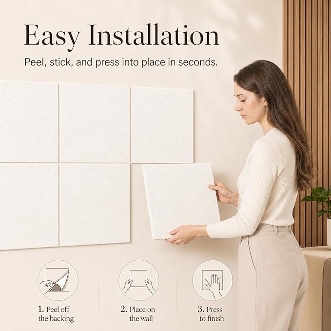 Large Cork Boards for Walls – 48" x 36" Self Adhesive Felt Wall Tiles