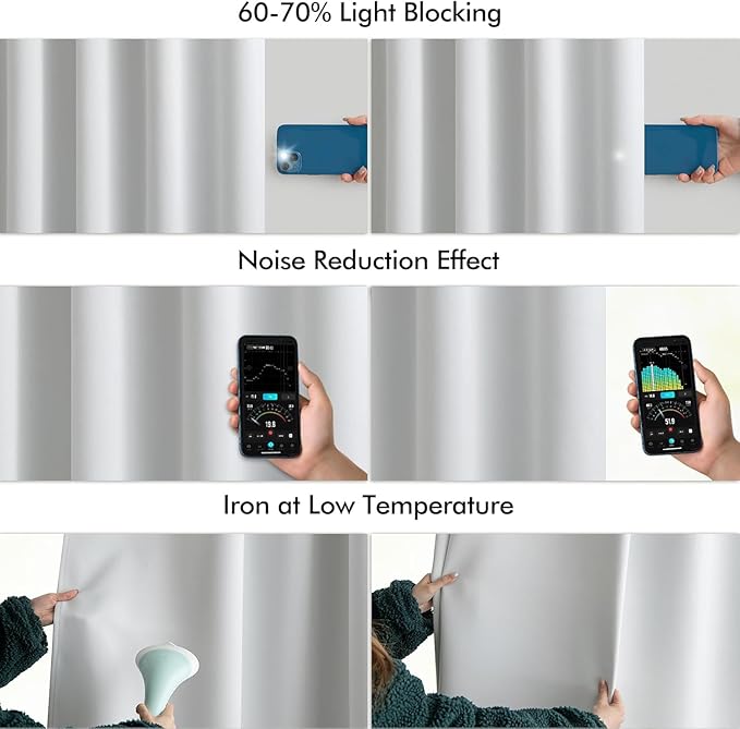MIULEE Back Tab Light Blocking Curtains 108 Inch Long 2 Panels Set