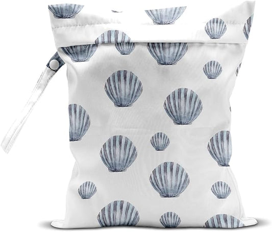 Wet Bag, Wet Dry Bag, Wet Bag for Swimsuit, Travel, Beach, Pool, Diapers, Dirty Yoga Gym Clothes, Makeup Bag, Waterproof Reusable Beach Bag Ocean Decor Starfish Sea Horse Anchor