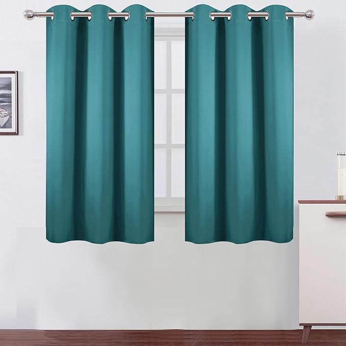 LEMOMO Sea Teal Blackout Curtains 42 x 54 Inch Length Set of 2 Panels Grommet