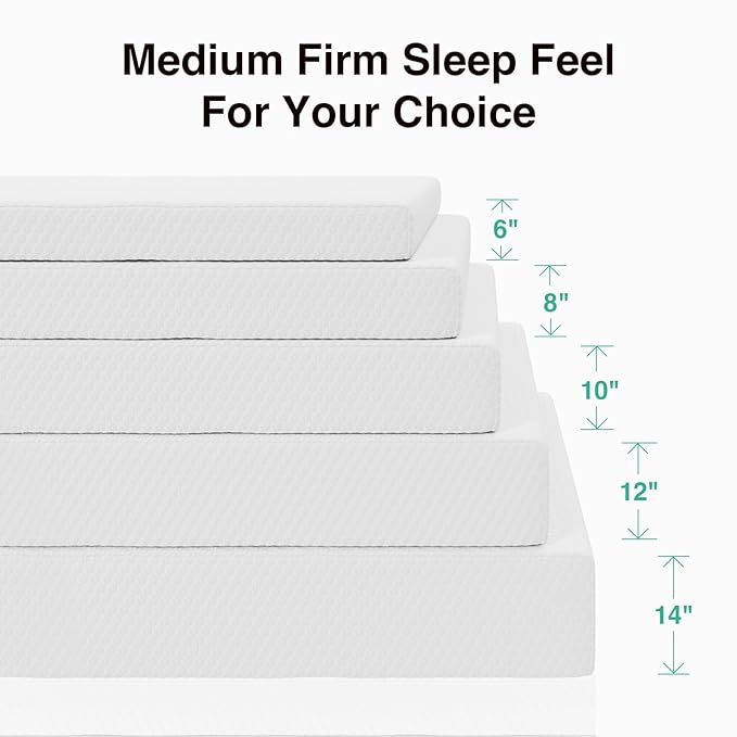 Novilla 12 Inch Mattress Queen Size, Queen Mattresses in a Box with Memory Comfort Foam & High-Density Support Foam for Refreshed Sleep & Pressure Relief with Edge Support Medium Firm