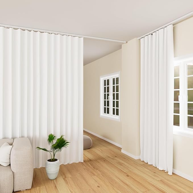 Hoeflife Room Divider Curtains Blackout Floor to Ceiling Curtain