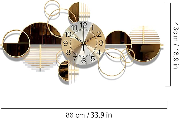 Metal Wall Clock Decorative 3D Metal Wall Art Clock