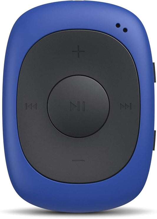 AGPTEK G02 8GB Clip MP3 Player with FM Shuffle, Portable Music Player with Sweatproof Silicone Case for Sports, Blue