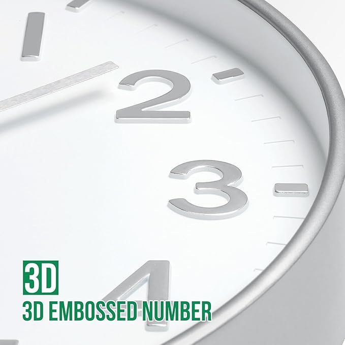 Wall Clock Modern Simple Quartz Decorative Clock Non-Ticking Silent Battery