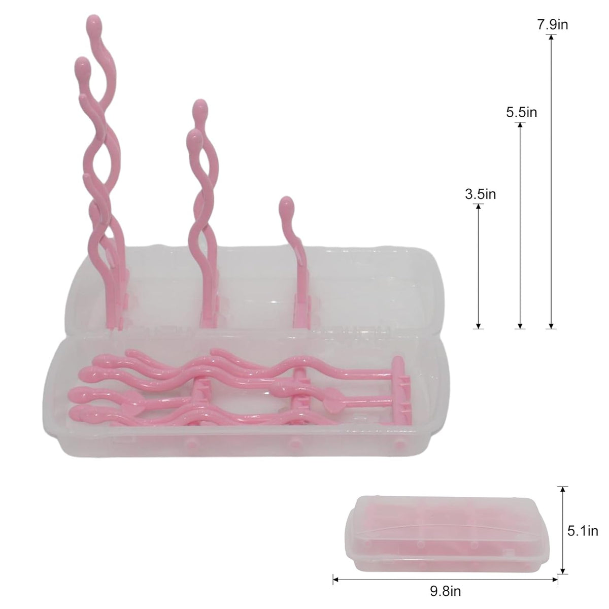 Travel Baby Bottle Drying Rack,Foldable Portable Bottle Drying Rack,Holds Up to 12 Baby Bottles,Suitable for Baby Travel,Indoor Kitchen,Living Room