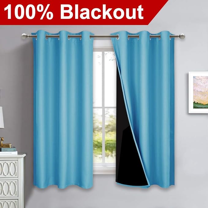 NICETOWN 100% Blackout Short Curtains