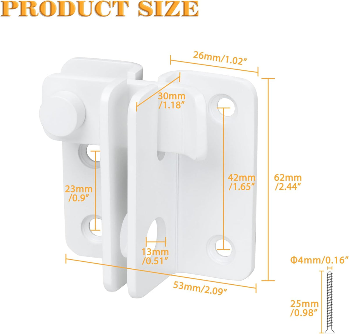 Alise Flip Latch Gate Latch Shed Lock Shed Latch Barn Door Lock Locking Latches for Barn Fence Cabinet Garden Garage Window Pet Dog Cage,Stainless Steel Shed Door Latch Barn Door Lock,White,L-Size