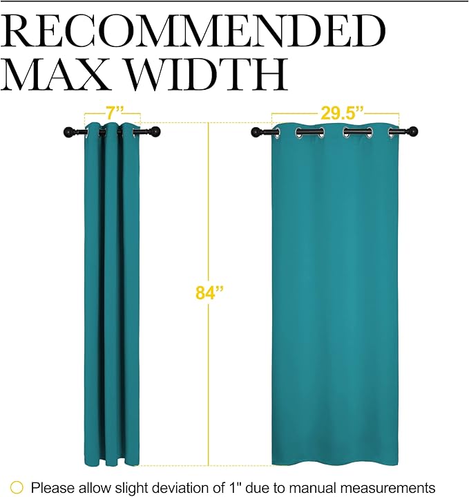 NICETOWN Room Darkening Curtains 84 inch Length 2 Panels, Thermal Insulated