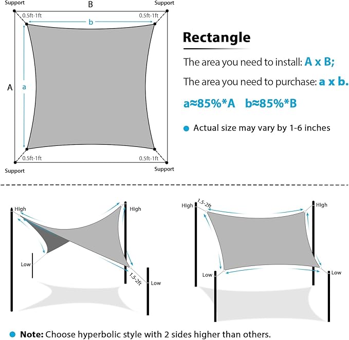 Amagenix Sun Shade Sail 28'X28'X28' Curved Edge Outdoor Shade Canopy Dark Grey Breathable 95% UV Block Shade Cloth for Patio Garden Backyard (We Make Custom Size)