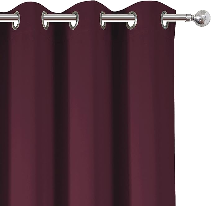 LEMOMO Blackout Curtains 66 x 84 inch/Burgundy Red Curtains Set of 2