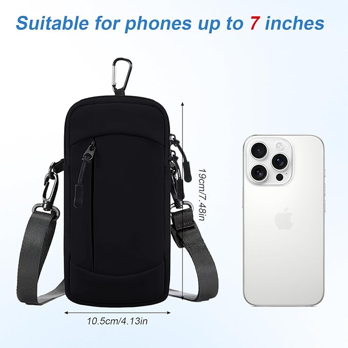 Cell Phone Crossbody Bag with Arm Band, Waterproof Phone Holder Pouch Fits iPhone & Android up to 7'', Small Sling Shoulder Purse for Running, Hiking, Travel, Workout (Purple)