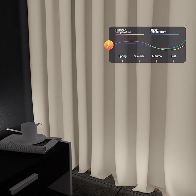Hoeflife Room Divider Curtains Blackout Floor to Ceiling Curtain