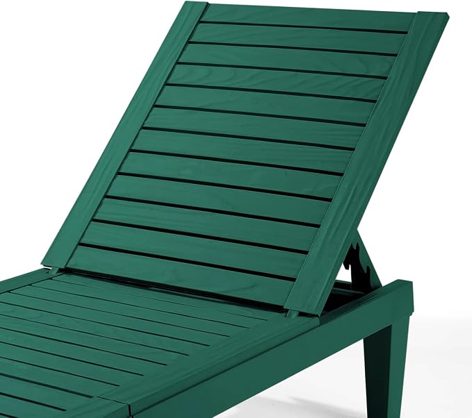 Nestl Sun Tanning Chair - Forest Green Chaise Lounge Chair Outdoor, Lightweight Pool Lounge Chairs Set of 12, Adjustable 5-Position Reclining Lawn Chair, Waterproof Beach Outdoor Lounge Chairs