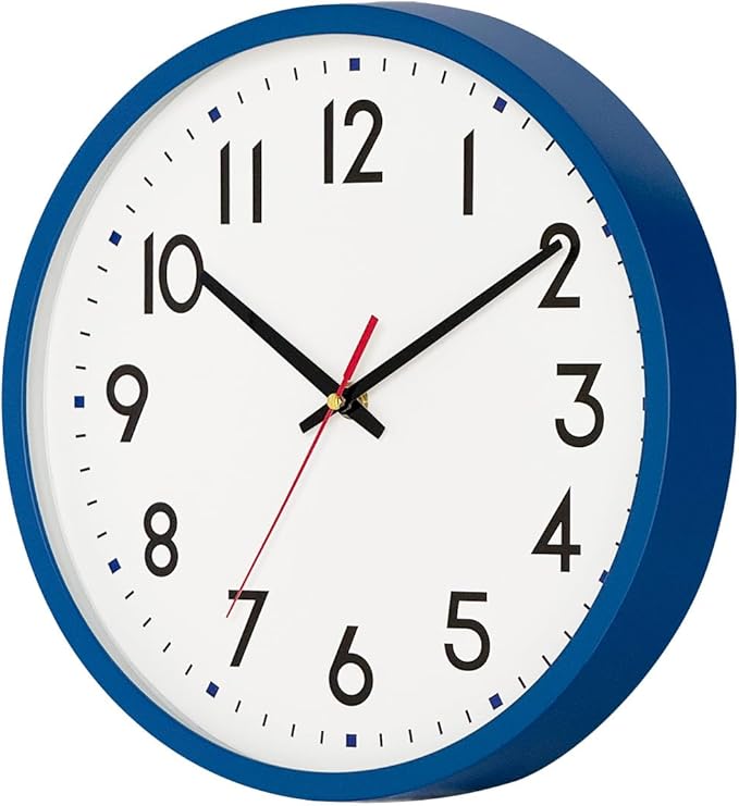 HZDHCLH Wall Clock Blue, Silent Wall Clocks Battery Operated 8 Inch Modern Non