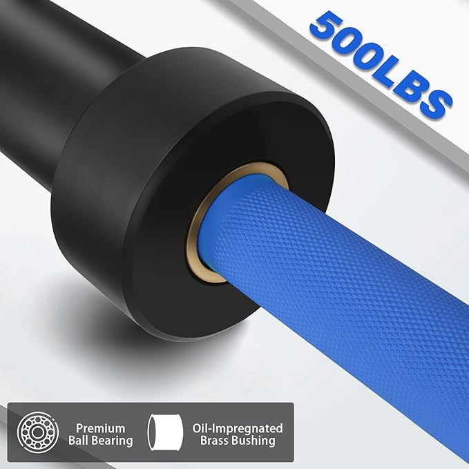 7ft Olympic Barbell for Strength Training and Olympic Weightlifting, 500 700 1000LBS Capacity Available, 2 Inch Bar for Squats, Home Gym Fitness Equipment, Bench Press, Deadlift,Powerlifting