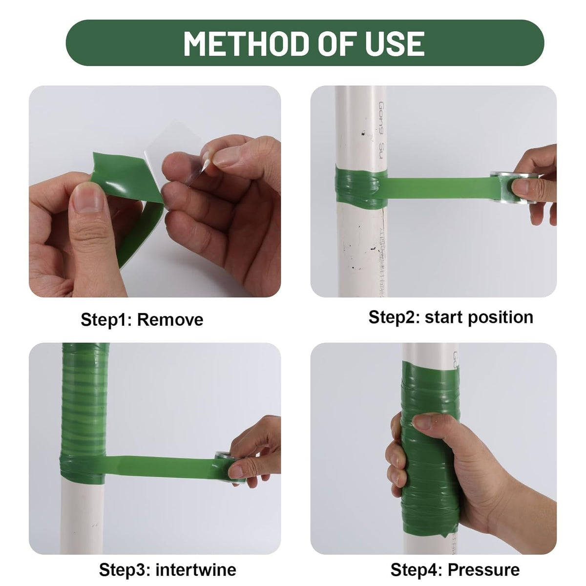 Self Fusing Silicone Tape 4 Rolls 1 in x 10' Green Waterproof Rescue Tape Rubber Leak Silicone Self-amalgamating Tape for Plumbing, Sealing Pipes, Hose Repair, Outdoor Coax and Tool Fixation