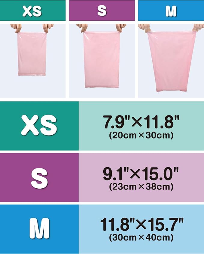 BOS Amazing Odor Sealing Baby Diaper Disposal Bags - Durable and Unscented [Size: M, Color: Pink] (90 count, Pack of 2) (180 Bags)