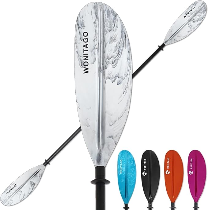 Kayak Paddles with Alloy Shaft and PP Blade, Floating Kayaking Oars, Adjustable 230-250 cm/90-98 Inches, 210-230 cm/82-90 Inches