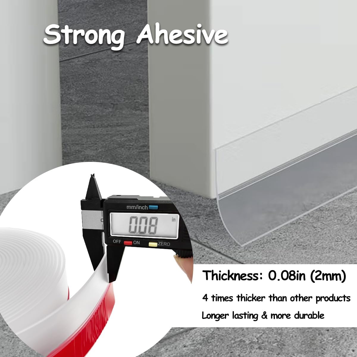 Silicone Weather Stripping, Door Draft Stopper Window Seal Strip for Gaps of Door & Windows, Garage Door Under Bottom, Sealing Tape Shower Doors Sweep (Brown, 3 inch x 20 Ft.)