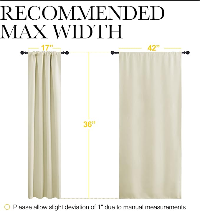 NICETOWN Kitchen Curtains, Short Blackout Curtains & Drapes, Small Window