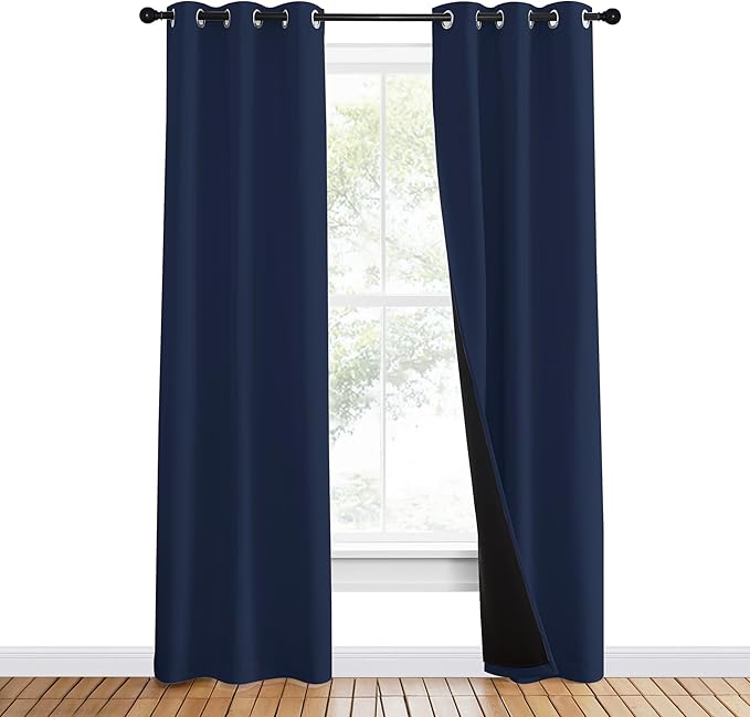 NICETOWN 100% Blackout Curtain Set, Thermal Insulated & Energy Efficiency