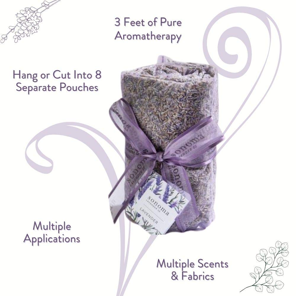 Sonoma Lavender Dried Lavender Sachets by The Yard for Drawers and Closets, Natural Air Freshener for Home, Car, Bag, Room, and Closet