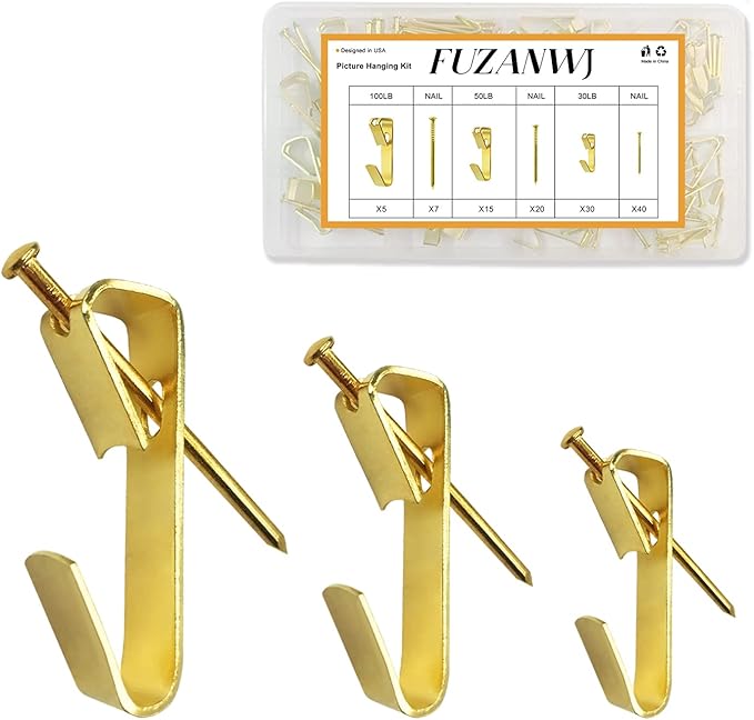 50pcs Picture Hangers with Different Sizes, Heavy Duty 30-100lbs Picture