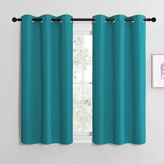 NICETOWN Room Darkening Curtains 48 inch Length 2 Panels, Thermal Insulated