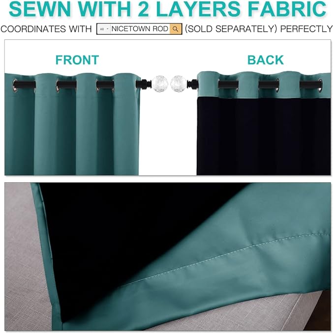NICETOWN 100% Blackout Blinds, Laundry Room Decor Window Treatment Curtains