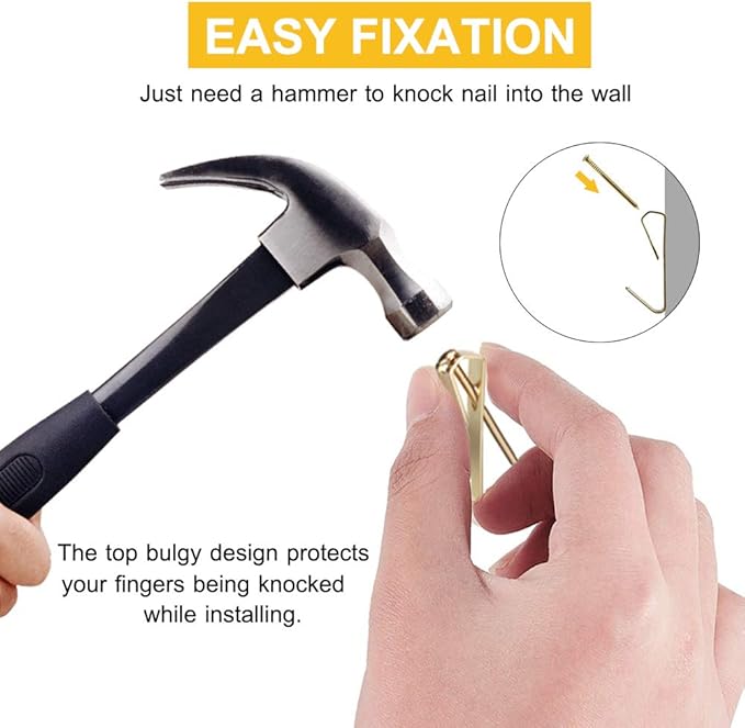 50pcs Picture Hangers with Different Sizes, Heavy Duty 30-100lbs Picture