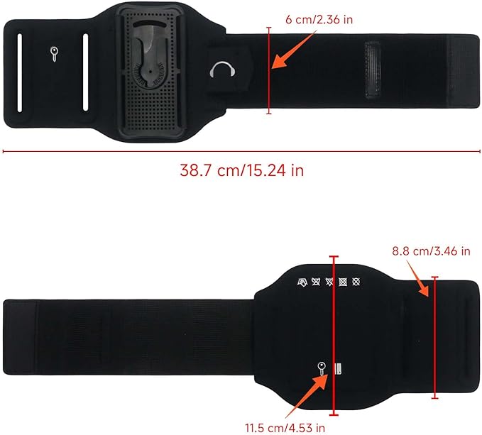 Wristband Phone Holder for Running, 360°Rotation & Detachable Sports Armband with Key Holder for iPhone 16/15/14/13/12/Pro/Pro Max/XS/XR/X/8/7/6/Plus, Fits 4.5-7 Inch Smartphones (Blue)